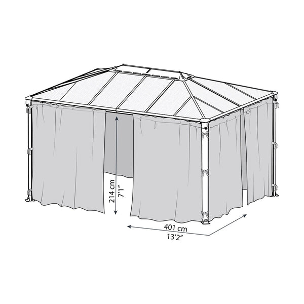 Myggenet til Martinique 4300 & Milano 4300 rektangulær havepavillon