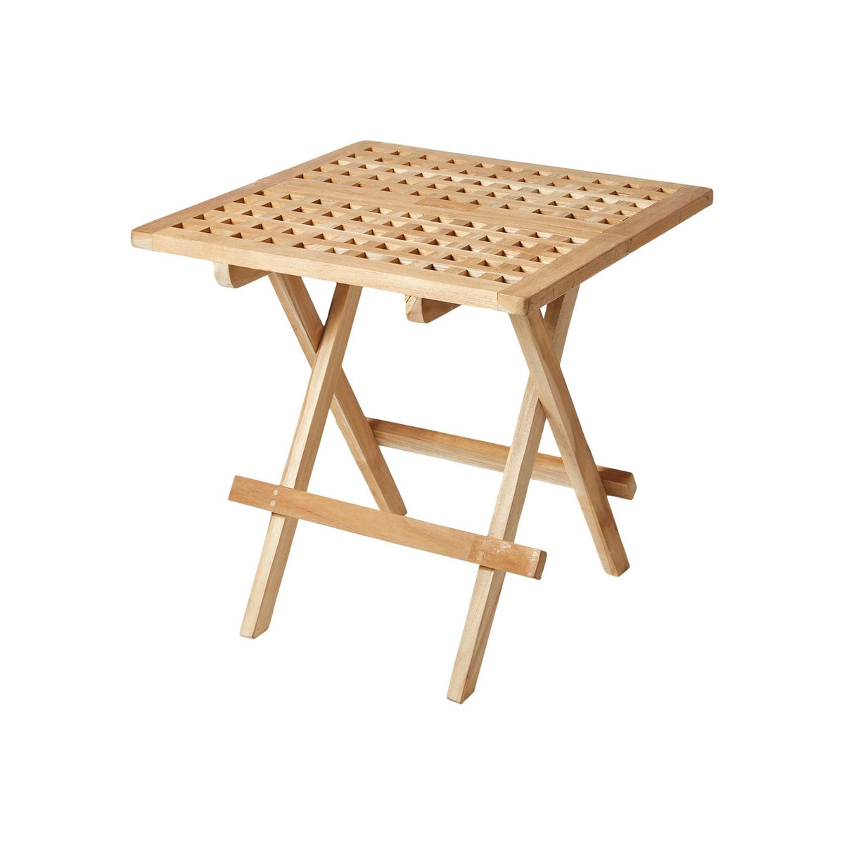 Folding Slatted Teak Table 50 x 50 cm