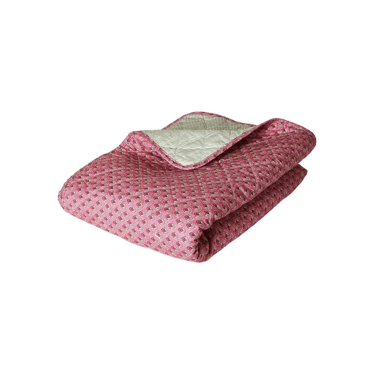 Picnic Blanket 130 x 170 cm - Pink Floral and Stripe