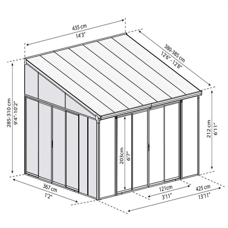 Udestue SanRemo 4 x 4,25 m - Hvid