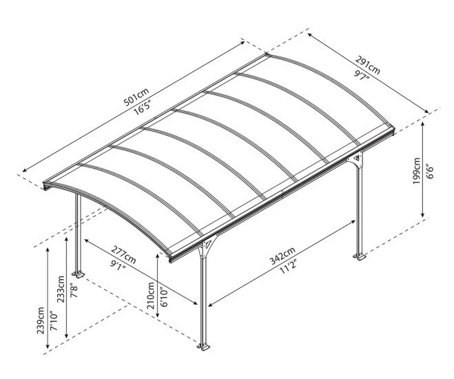 Carport Vitoria 5000 - Grå