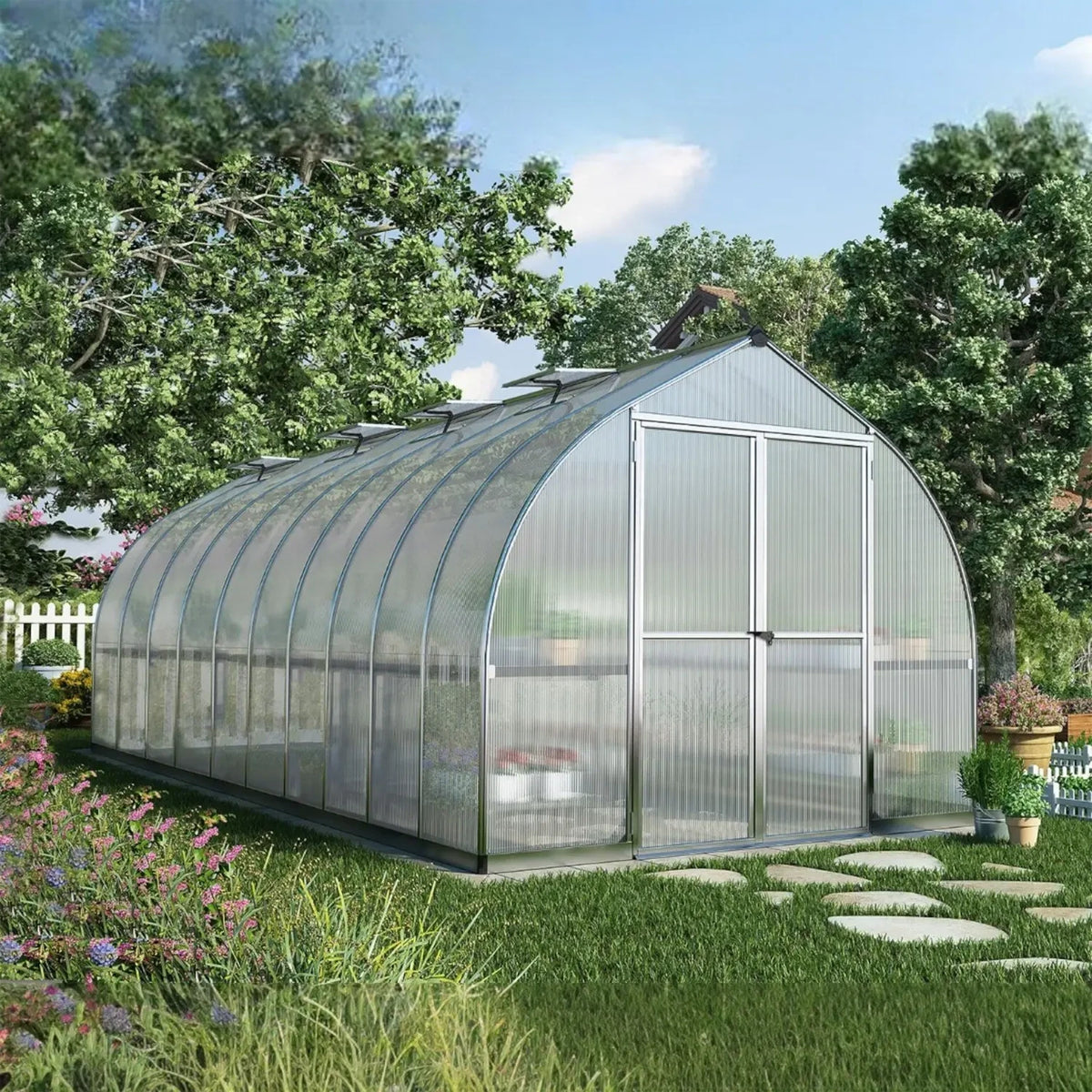 Drivhus Bella 14,7 m2 - Sølv