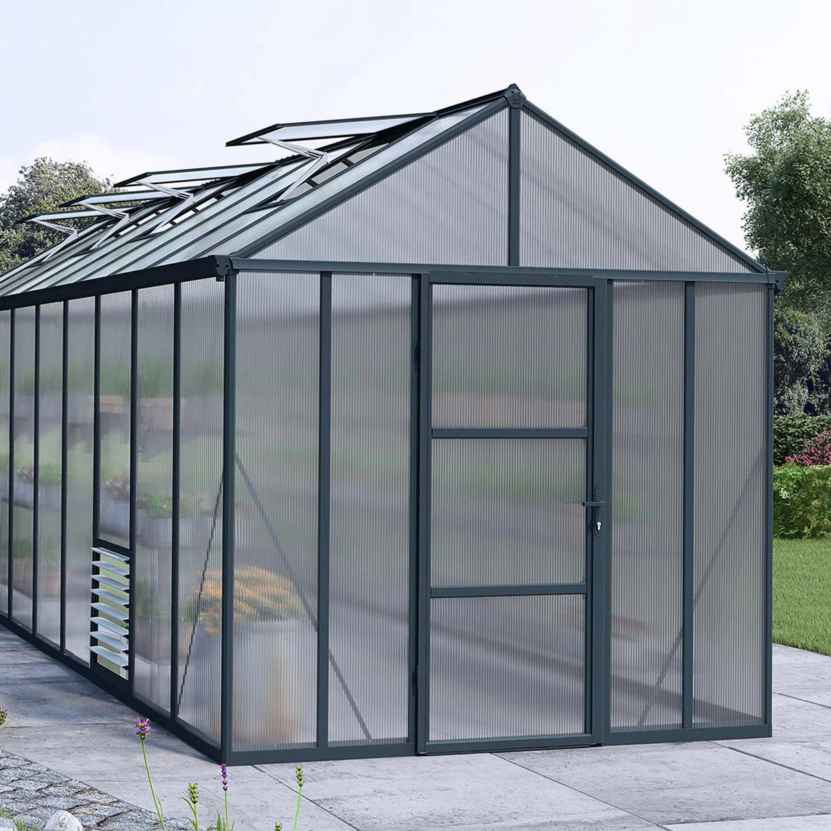 Drivhus Glory 15,3 m2 - Grå