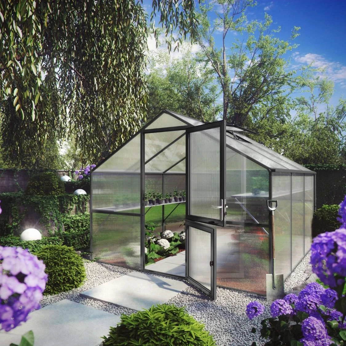 Orchidee III antracitgråt drivhus KGT – Moderne look
