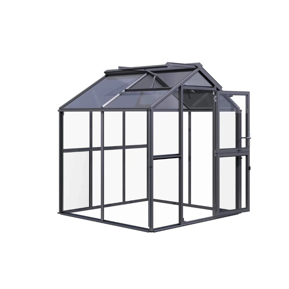Greenhouse Galant II, 4 mm glass + polycarbonate, anthracite-grey