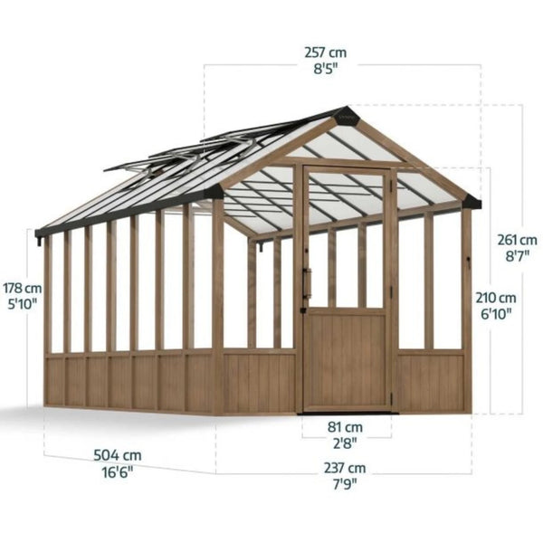 Drivhus cedertræ Natura 12 m2