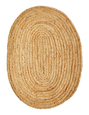 Oval Braided Jute Rug 60 x 90 cm - Natural
