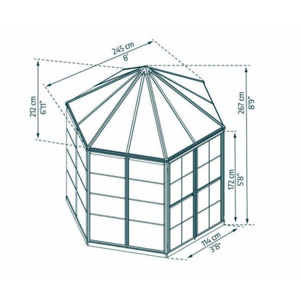 Drivhus Oasis hexagonal 4 m2