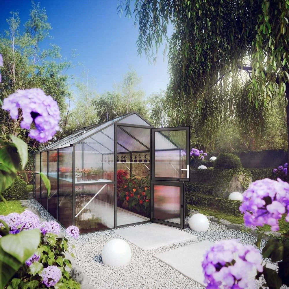 Rose IV antracitgråt drivhus KGT – Eksklusiv kvalitet